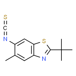 ChemSpider 2D Image | 6-Isothiocyanato-5-methyl-2-(2-methyl-2-propanyl)-1,3-benzothiazole | C13H14N2S2