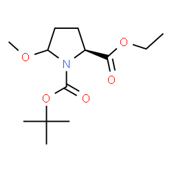 ChemSpider 2D Image | 1-tert-Butyl 2-ethyl (2S)-5-methoxypyrrolidine-1,2-dicarboxylate | C13H23NO5