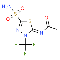 ChemSpider 2D Image | N-[(2Z)-5-Sulfamoyl-3-(trifluoromethyl)-1,3,4-thiadiazol-2(3H)-ylidene]acetamide | C5H5F3N4O3S2