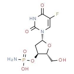 ChemSpider 2D Image | 3'-O-[Amino(hydroxy)phosphoryl]-2'-deoxy-5-fluorouridine | C9H13FN3O7P