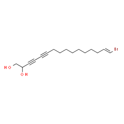 ChemSpider 2D Image | (15E)-16-Bromo-15-hexadecene-3,5-diyne-1,2-diol | C16H23BrO2