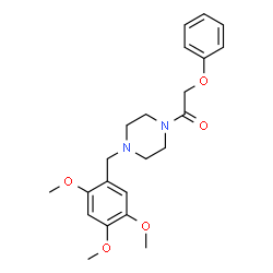 ChemSpider 2D Image | 2-Phenoxy-1-[4-(2,4,5-trimethoxybenzyl)-1-piperazinyl]ethanone | C22H28N2O5