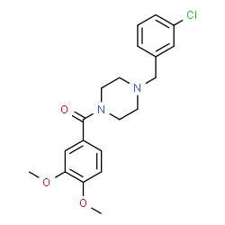 ChemSpider 2D Image | [4-(3-Chlorobenzyl)-1-piperazinyl](3,4-dimethoxyphenyl)methanone | C20H23ClN2O3