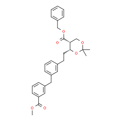 ChemSpider 2D Image | Benzyl (4R,5R)-4-(2-{3-[3-(methoxycarbonyl)benzyl]phenyl}ethyl)-2,2-dimethyl-1,3-dioxane-5-carboxylate | C31H34O6