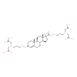 ChemSpider 2D Image | 2,2',2'',2'''-{[(3E,20E)-17-Hydroxypregn-4-ene-3,20-diylidene]bis[(E)azanylylideneoxy-3,1-propanediylnitrilo]}tetraacetic acid | C35H54N4O11