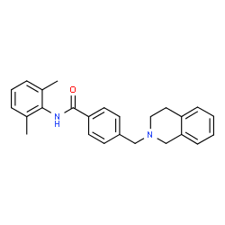 ChemSpider 2D Image | 4-(3,4-dihydro-1H-isoquinolin-2-ylmethyl)-N-(2,6-dimethylphenyl)benzamide | C25H26N2O