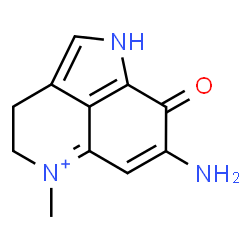 ChemSpider 2D Image | 7-Amino-5-methyl-8-oxo-1,3,4,8-tetrahydropyrrolo[4,3,2-de]quinolin-5-ium | C11H12N3O