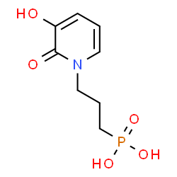 ChemSpider 2D Image | [3-(3-Hydroxy-2-oxo-1(2H)-pyridinyl)propyl]phosphonic acid | C8H12NO5P
