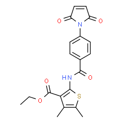ChemSpider 2D Image | Ethyl 2-{[4-(2,5-dioxo-2,5-dihydro-1H-pyrrol-1-yl)benzoyl]amino}-4,5-dimethyl-3-thiophenecarboxylate | C20H18N2O5S