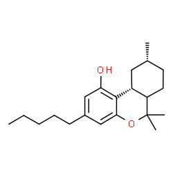 ChemSpider 2D Image | (9R,10aR)-6,6,9-Trimethyl-3-pentyl-6a,7,8,9,10,10a-hexahydro-6H-benzo[c]chromen-1-ol | C21H32O2