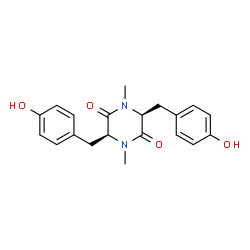 ChemSpider 2D Image | (3S,6S)-3,6-Bis(4-hydroxybenzyl)-1,4-dimethyl-2,5-piperazinedione | C20H22N2O4