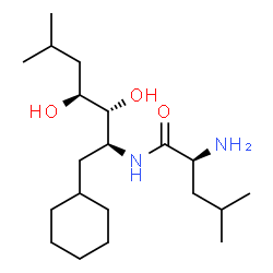 ChemSpider 2D Image | N-[(2S,3R,4S)-1-Cyclohexyl-3,4-dihydroxy-6-methyl-2-heptanyl]-L-leucinamide | C20H40N2O3