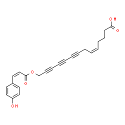 ChemSpider 2D Image | (5Z)-14-{[(2Z)-3-(4-Hydroxyphenyl)-2-propenoyl]oxy}-5-tetradecene-8,10,12-triynoic acid | C23H20O5