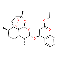 ChemSpider 2D Image | ethyl (3R)-3-phenyl-3-{[(3R,5aS,6R,9R,10S,12R,12aR)-3,6,9-trimethyldecahydro-3,12-epoxy[1,2]dioxepino[4,3-i]isochromen-10-yl]oxy}propanoate | C26H36O7
