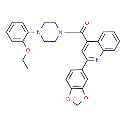 ChemSpider 2D Image | [2-(1,3-Benzodioxol-5-yl)-4-quinolinyl][4-(2-ethoxyphenyl)-1-piperazinyl]methanone | C29H27N3O4