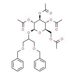 ChemSpider 2D Image | 1,3-Bis(benzyloxy)-2-propanyl 2,3,4,6-tetra-O-acetyl-beta-D-glucopyranoside | C31H38O12