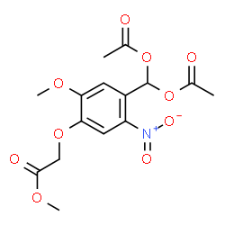ChemSpider 2D Image | Methyl [4-(diacetoxymethyl)-2-methoxy-5-nitrophenoxy]acetate | C15H17NO10