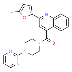 ChemSpider 2D Image | [2-(5-Methyl-2-furyl)-4-quinolinyl][4-(2-pyrimidinyl)-1-piperazinyl]methanone | C23H21N5O2