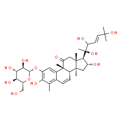 ChemSpider 2D Image | (9beta,16alpha,23E)-1,16,20,22,25-Pentahydroxy-9,14-dimethyl-11-oxo-4,9-cyclo-9,10-secocholesta-1,3,5(10),6,23-pentaen-2-yl beta-D-glucopyranoside | C35H50O12
