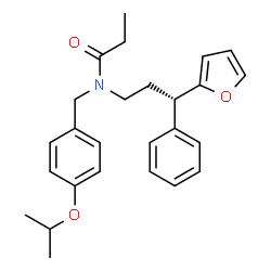 ChemSpider 2D Image | N-[(3S)-3-(2-Furyl)-3-phenylpropyl]-N-(4-isopropoxybenzyl)propanamide | C26H31NO3