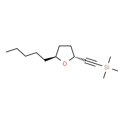 ChemSpider 2D Image | Trimethyl{[(2R,5S)-5-pentyltetrahydro-2-furanyl]ethynyl}silane | C14H26OSi