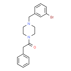 ChemSpider 2D Image | 1-[4-(3-Bromobenzyl)-1-piperazinyl]-2-phenylethanone | C19H21BrN2O
