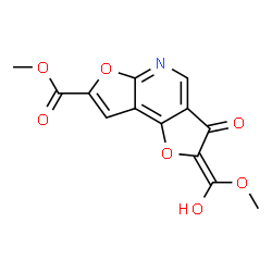 ChemSpider 2D Image | Methyl (2E)-2-[hydroxy(methoxy)methylene]-3-oxo-2,3-dihydrodifuro[2,3-b:2',3'-d]pyridine-7-carboxylate | C13H9NO7