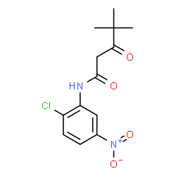 ChemSpider 2D Image | N-(2-Chloro-5-nitrophenyl)-4,4-dimethyl-3-oxopentanamide | C13H15ClN2O4