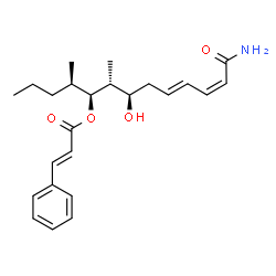 ChemSpider 2D Image | (4R,5S,6R,7R,9E,11Z)-13-Amino-7-hydroxy-4,6-dimethyl-13-oxo-9,11-tridecadien-5-yl (2E)-3-phenylacrylate | C24H33NO4