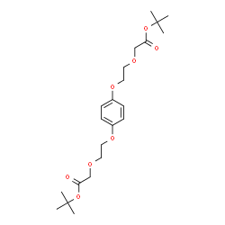 ChemSpider 2D Image | Bis(2-methyl-2-propanyl) 2,2'-[1,4-phenylenebis(oxy-2,1-ethanediyloxy)]diacetate | C22H34O8