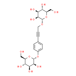 ChemSpider 2D Image | 3-[4-(alpha-D-Mannopyranosyloxy)phenyl]-2-propyn-1-yl alpha-D-mannopyranoside | C21H28O12