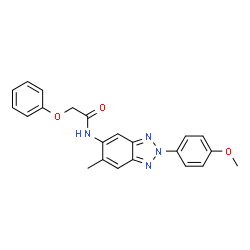 ChemSpider 2D Image | N-[2-(4-Methoxyphenyl)-6-methyl-2H-benzotriazol-5-yl]-2-phenoxyacetamide | C22H20N4O3