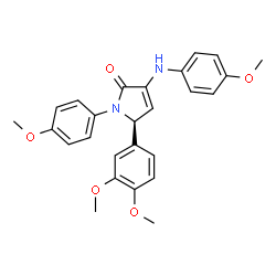 ChemSpider 2D Image | (5S)-5-(3,4-Dimethoxyphenyl)-1-(4-methoxyphenyl)-3-[(4-methoxyphenyl)amino]-1,5-dihydro-2H-pyrrol-2-one | C26H26N2O5