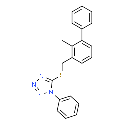 ChemSpider 2D Image | 5-(2-Methyl-biphenyl-3-ylmethylsulfanyl)-1-phenyl-1H-tetrazole | C21H18N4S