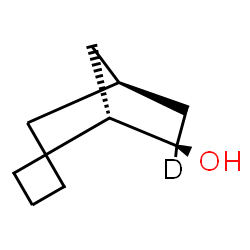 ChemSpider 2D Image | (1S,4R,6R)-(6-~2~H)Spiro[bicyclo[2.2.1]heptane-2,1'-cyclobutan]-6-ol | C10H15DO