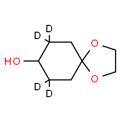 ChemSpider 2D Image | (7,7,9,9-~2~H_4_)-1,4-Dioxaspiro[4.5]decan-8-ol | C8H10D4O3