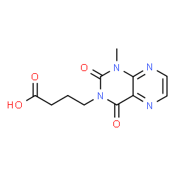 ChemSpider 2D Image | 4-(1-Methyl-2,4-dioxo-1,4-dihydro-3(2H)-pteridinyl)butanoic acid | C11H12N4O4