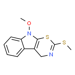 ChemSpider 2D Image | 9-Methoxy-2-(methylsulfanyl)-4,9-dihydro[1,3]thiazino[6,5-b]indole | C12H12N2OS2