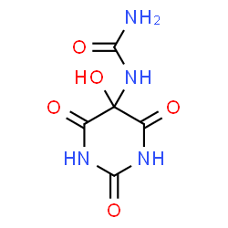 ChemSpider 2D Image | 1-(5-Hydroxy-2,4,6-trioxohexahydro-5-pyrimidinyl)urea | C5H6N4O5