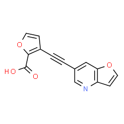 ChemSpider 2D Image | 3-(Furo[3,2-b]pyridin-6-ylethynyl)-2-furoic acid | C14H7NO4