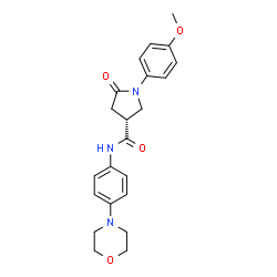 ChemSpider 2D Image | (3R)-1-(4-Methoxyphenyl)-N-[4-(4-morpholinyl)phenyl]-5-oxo-3-pyrrolidinecarboxamide | C22H25N3O4