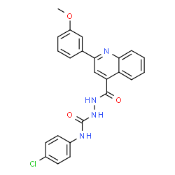 ChemSpider 2D Image | N-(4-Chlorophenyl)-2-{[2-(3-methoxyphenyl)-4-quinolinyl]carbonyl}hydrazinecarboxamide | C24H19ClN4O3