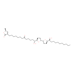 ChemSpider 2D Image | (5S)-3-[(13R)-13-Hydroxy-13-{(2R,2'R,5R,5'R)-5'-[(1S)-1-hydroxyundecyl]octahydro-2,2'-bifuran-5-yl}-8-oxotridecyl]-5-methyl-2(5H)-furanone | C37H64O7