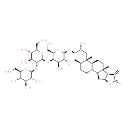 ChemSpider 2D Image | (2alpha,3beta,5alpha,16beta)-2-Hydroxy-20-methylene-21-oxo-16,21-epoxypregnan-3-yl beta-D-glucopyranosyl-(1->2)-beta-D-glucopyranosyl-(1->4)-beta-D-galactopyranoside | C40H62O19