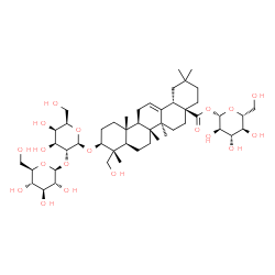 ChemSpider 2D Image | 1-O-[(3beta)-3-{[2-O-(beta-D-Glucopyranosyl)-beta-D-galactopyranosyl]oxy}-23-hydroxy-28-oxoolean-12-en-28-yl]-beta-D-glucopyranose | C48H78O19