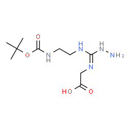 ChemSpider 2D Image | N-[(Z)-({2-[(tert-butoxycarbonyl)amino]ethyl}imino)(hydrazinyl)methyl]glycine | C10H21N5O4