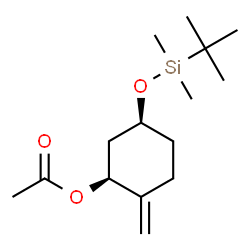 ChemSpider 2D Image | (1S,5S)-5-{[Dimethyl(2-methyl-2-propanyl)silyl]oxy}-2-methylenecyclohexyl acetate | C15H28O3Si