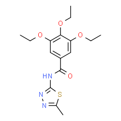 ChemSpider 2D Image | 3,4,5-Triethoxy-N-(5-methyl-1,3,4-thiadiazol-2-yl)benzamide | C16H21N3O4S