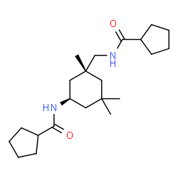 ChemSpider 2D Image | N-[(1R,3R)-3-{[(Cyclopentylcarbonyl)amino]methyl}-3,5,5-trimethylcyclohexyl]cyclopentanecarboxamide | C22H38N2O2