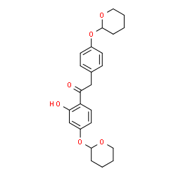 ChemSpider 2D Image | 1-[2-Hydroxy-4-(tetrahydro-2H-pyran-2-yloxy)phenyl]-2-[4-(tetrahydro-2H-pyran-2-yloxy)phenyl]ethanone | C24H28O6